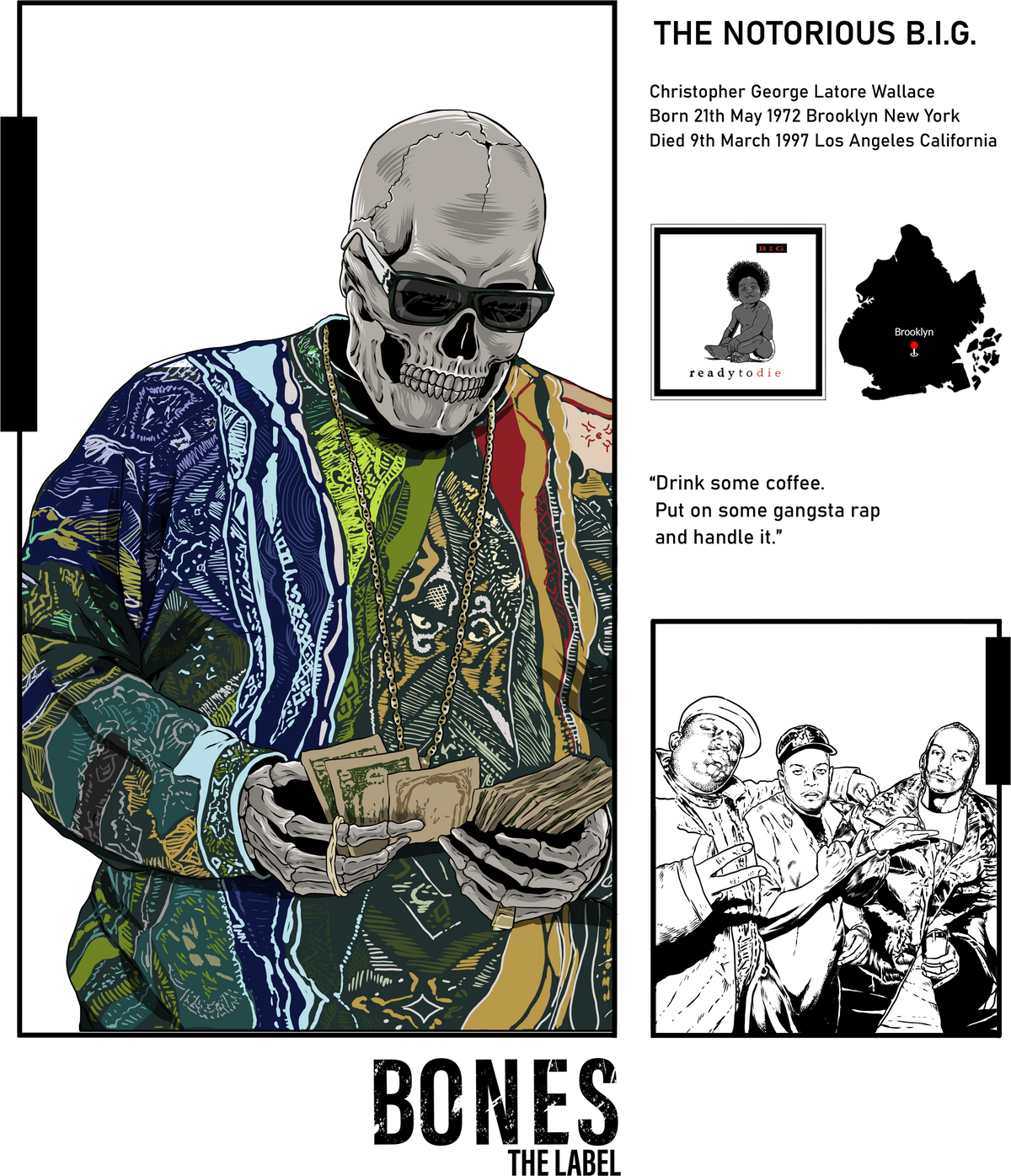 Bones The Label X The Notorious B.I.G Oversized T-Shirt & Hoodie