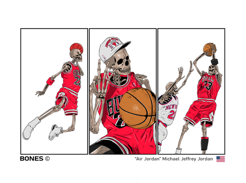 Bones The Label X "Air Jordan" Michael Jordan Comic Strip Collection - Jumpmen S1