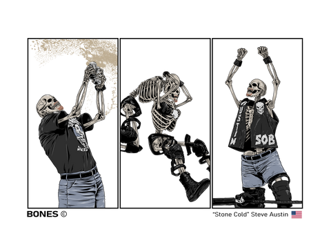 Bones The Label X Austin 3.16 Icons of Wrestling Oversized Tee